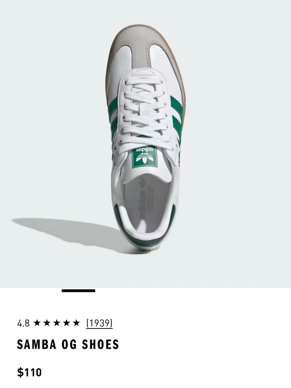 adidas Samba Women’s Low Top Leather Sneakers White/Green Beige Gum Rubber